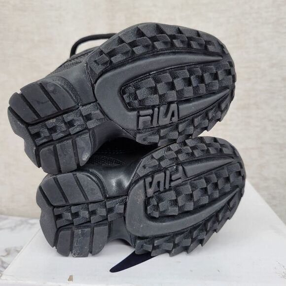 Fila Disruptor II 2 Black Tennis Shoes Infant Toddler 4C Unisex  LIKE NEW - Picture 4 of 8